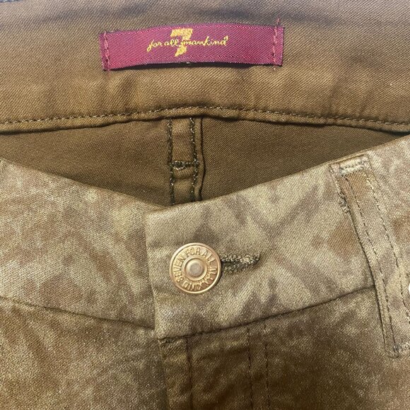 7 For All Mankind Women's Gold 28 Cropped Skinny Ankle Jeans - Picture 15 of 15